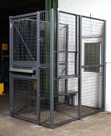 2-Wall Dock Door Security Cage - 3'W x 3'L x 8'H ; 3' Hinged Gate