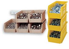 Hanging Bin Rail System: 5-1/2 x 4-1/8 x 3 with 6 bins & 2 rails