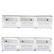 Bin Hanging System w/ 6 Clear View 7-3/8" x 4-1/8" x 3" Bins