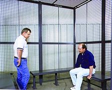 4-Wall Prisoner Holding Cell - Open Top, 6' x 6' x 8', 3' Hinged Door