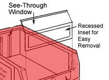 Transparent Windows for Model No. QMS 532 Bin - Carton of 6