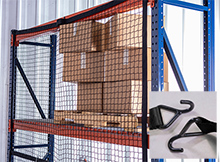 Modular Rack Safety Net - 12 ft. Bay, 141-1/4"W x 60"H, J-hooks for Structural Rack