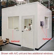 Modular In-Plant Office - 10' L x 12' W x 8' H, W/ 4 Walls