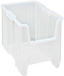 Clear View Heavy-Duty Stacking Containers -17-1/2" x 10-7/8" x 12-1/2", Carton of 4