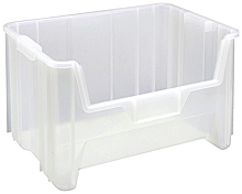 Clear View Heavy-Duty Stacking Containers -15-1/4" x 19-7/8" x 12-7/16", Carton of 3