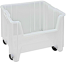 Clear View Mobile Heavy-Duty Stacking Containers -17-1/2" x 16-1/2" x 12-1/2", Carton of 2
