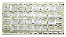 Louvered Panel - Oyster White, 36"W x 19"H w/ 32 Clear View 7-3/8" x 4-1/8" x 3" Bins