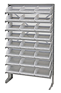 Single Sided Pick Rack System w/ 24 Clear View Bins
