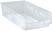 Clear View Economy Shelf Bins - 17-7/8" x 6-5/8" x 4", Carton of 20