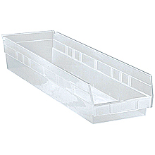 Clear View Economy Shelf Bins - 23-5/8" x 6-5/8" x 4", Carton of 8