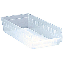 Clear View Economy Shelf Bins - 17-7/8" x 8-3/8" x 4", Carton of 10