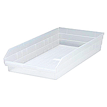 Clear View Economy Shelf Bins - 23-5/8" x 11-1/8" x 4", Carton of 6