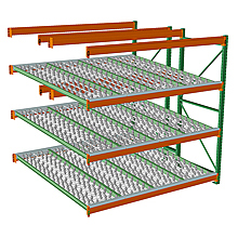 Skatewheel Flow Rack- 96"W x 96"D x 96"H, 3 Levels - Adder