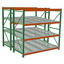 Skatewheel Flow Rack- 96"W x 96"D x 96"H, 3 Levels - Starter