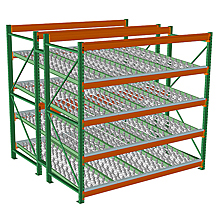 Skatewheel Flow Rack- 96"W x 96"D x 96"H, 4 Levels - Starter