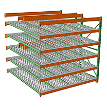 Skatewheel Flow Rack- 96"W x 96"D x 96"H, 5 Levels - Adder
