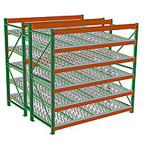 Skatewheel Flow Rack- 96"W x 96"D x 96"H, 5 Levels - Starter
