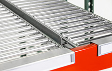 Low Profile Carton Flow Track - 12"W, 67"-72"D, 2" Roller Centers