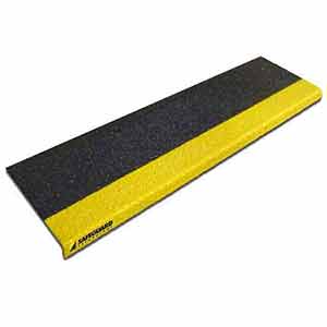 Step Cover - 24" x 9" x 1", Coarse Grit, Black with Yellow Nosing - Case of 6