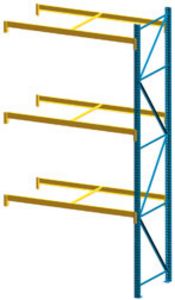 Structural Pallet Rack, 42"D x 192"H x 144"W, 8580 Lbs. Cap., 3 Beam Levels - Adder