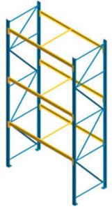 Structural Pallet Rack, 42"D x 144"H x 108"W, 12880 Lbs. Cap., 3 Beam Levels - Starter