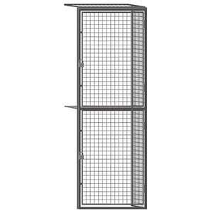 Wire Mesh Tenant Locker - 4'W x 5'D x 7'6"H Double Tier Adder with Ceiling