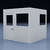 In-Plant Office - 8' x 8', 2 Walls, 2 Windows, White, with HVAC and Modular Wiring