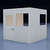 In-Plant Office - 8' x 8', 3 Walls, 2 Windows, White, with HVAC and Modular Wiring