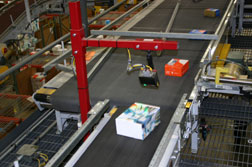 Scanning center on a conveyor line