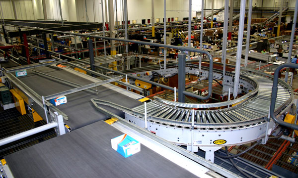 roller curve in a distribution center application