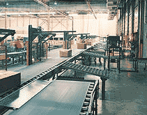 conveyor system layout design for rug finishing plant.