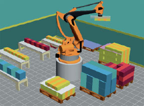 illustration of robotic palletizer