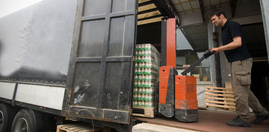 Dock door in a receiving area