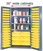 36 inch wide metal bin cabinet