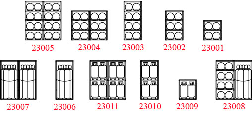 Welded aluminum cylinder cage sizes