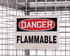 Flammable dangerous tank sign 