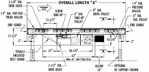 drawing of model 190ACZ Conveyor