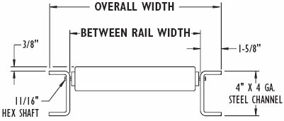 front view drawing of a model 25SR conveyor 