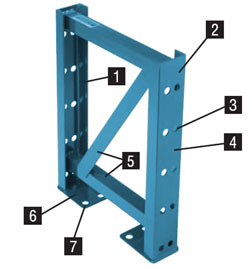 structural upright with numbered features