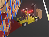Forklift-Mounted Sensor with Audible Alarm