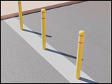 Bollard Covers with Stripes for Visibility